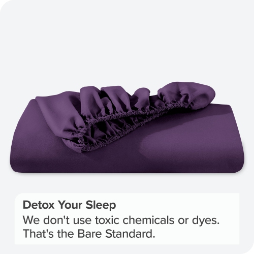 Bare Home Fitted Bottom Sheet - Premium 1800 Ultra-Soft Wrinkle Resistant Microfiber - Hypoallergenic - Deep Pocket - Twin XL, Plum