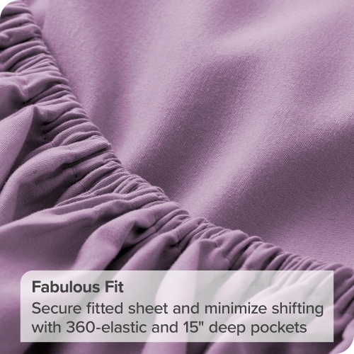 Bare Home Fitted Bottom Sheet - Premium 1800 Ultra-Soft Wrinkle Resistant Microfiber - Hypoallergenic - Deep Pocket - Twin, Lavender