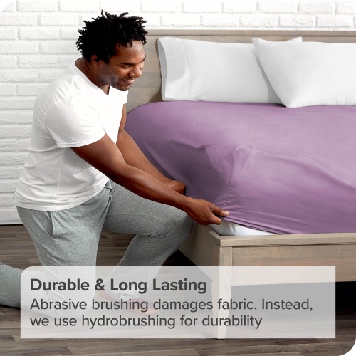 Bare Home Fitted Bottom Sheet - Premium 1800 Ultra-Soft Wrinkle Resistant Microfiber - Hypoallergenic - Deep Pocket - Twin XL, Lavender