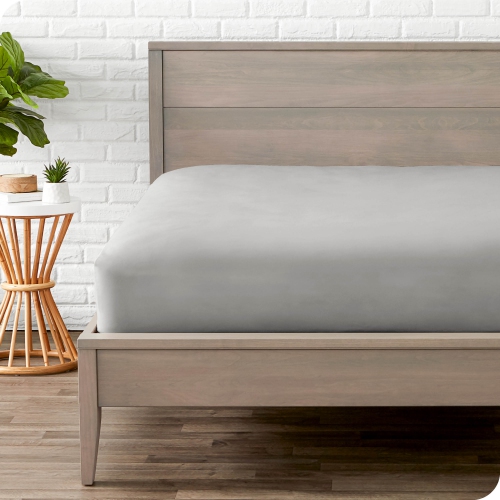 BARE HOME  Fitted Bottom Sheet - Premium 1800 Ultra-Soft Wrinkle Resistant Microfiber - Hypoallergenic - Deep Pocket - Full Xl, Light In Grey