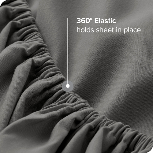 Bare Home Fitted Bottom Sheet - Premium 1800 Ultra-Soft Wrinkle Resistant Microfiber - Hypoallergenic - Deep Pocket - Split Head Flex King, Grey