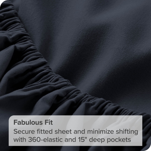 Bare Home Fitted Bottom Sheet - Premium 1800 Ultra-Soft Wrinkle Resistant Microfiber - Hypoallergenic - Deep Pocket - Full, Midnight Blue