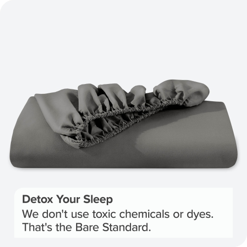 Bare Home Fitted Bottom Sheet - Premium 1800 Ultra-Soft Wrinkle Resistant Microfiber - Hypoallergenic - Deep Pocket - King, Grey