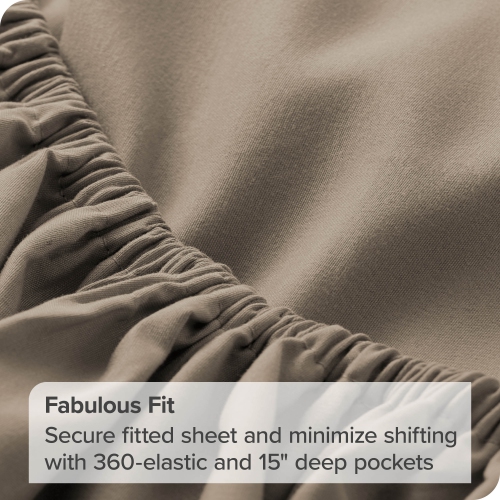 Bare Home Fitted Bottom Sheet - Premium 1800 Ultra-Soft Wrinkle Resistant Microfiber - Hypoallergenic - Deep Pocket - California King, Taupe