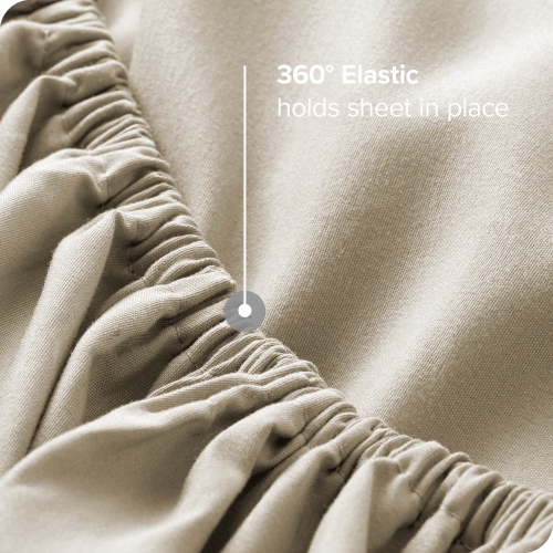 Bare Home Fitted Bottom Sheet - Premium 1800 Ultra-Soft Wrinkle Resistant Microfiber - Hypoallergenic - Deep Pocket - Full, Sand
