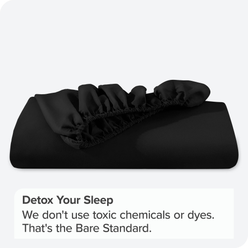 Bare Home Fitted Bottom Sheet - Premium 1800 Ultra-Soft Wrinkle Resistant Microfiber - Hypoallergenic - Deep Pocket - Twin, Black