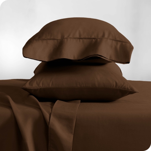 BARE HOME  Premium 1800 Ultra-Soft Microfiber Pillowcase Set - Double Brushed - Hypoallergenic - Wrinkle Resistant - King, Cocoa