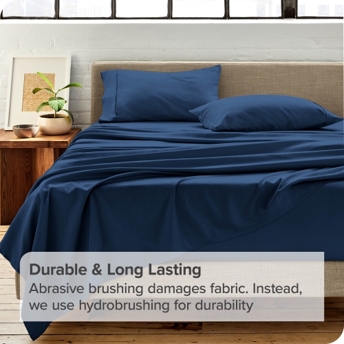 Bare Home Premium 1800 Ultra-Soft Microfiber Pillowcase Set - Double Brushed - Hypoallergenic - Wrinkle Resistant - Standard, Dark Blue