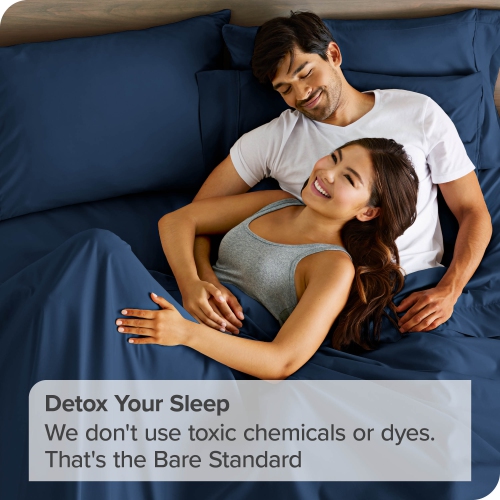Bare Home Premium 1800 Ultra-Soft Microfiber Pillowcase Set - Double Brushed - Hypoallergenic - Wrinkle Resistant - Standard, Dark Blue