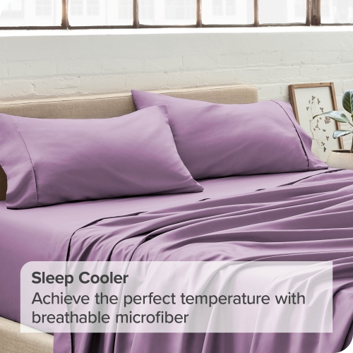 Bare Home Premium 1800 Ultra-Soft Microfiber Pillowcase Set - Double Brushed - Hypoallergenic - Wrinkle Resistant - Standard, Lavender