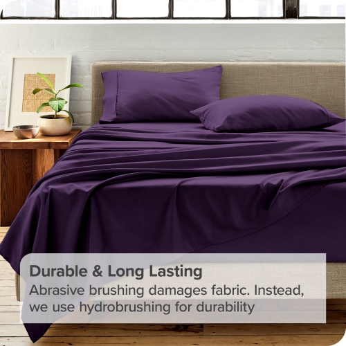 Bare Home Premium 1800 Ultra-Soft Microfiber Pillowcase Set - Double Brushed - Hypoallergenic - Wrinkle Resistant - King, Plum