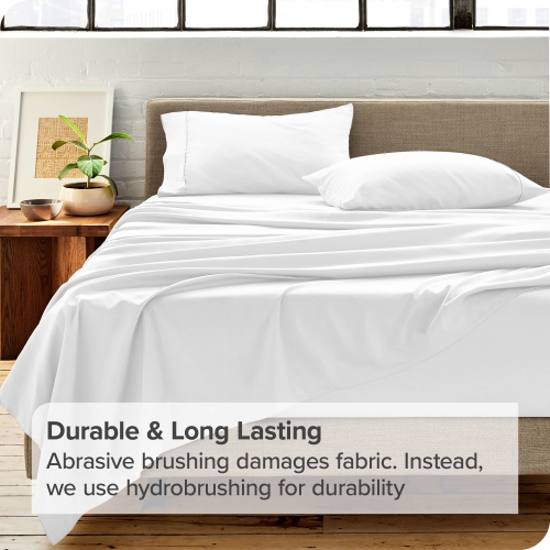 Bare Home Premium 1800 Ultra-Soft Microfiber Pillowcase Set - Double Brushed - Hypoallergenic - Wrinkle Resistant - Standard, White