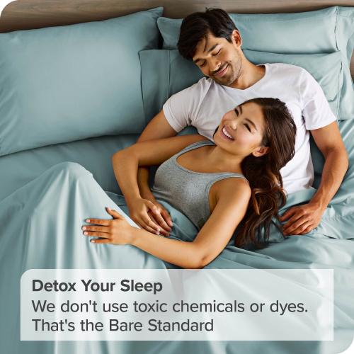 ENS. De taies d’oreiller en microfibre ultradouce 1800 de Bare Home - double brossé - Hypoallergénique - résistant aux plis - très grand lit, bleu