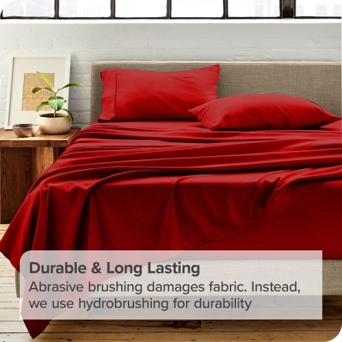 Bare Home Premium 1800 Ultra-Soft Microfiber Pillowcase Set - Double Brushed - Hypoallergenic - Wrinkle Resistant - King, Red