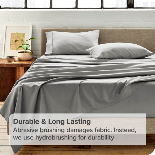 Bare Home Premium 1800 Ultra-Soft Microfiber Pillowcase Set - Double Brushed - Hypoallergenic - Wrinkle Resistant - Standard, Light Grey