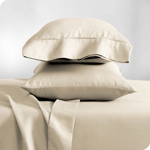 Bare Home Premium 1800 Ultra-Soft Microfiber Pillowcase Set - Double Brushed - Hypoallergenic - Wrinkle Resistant - Standard, Sand