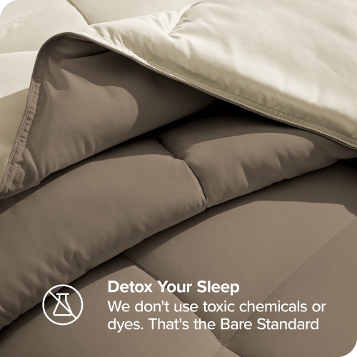Bare Home Reversible Comforter - Goose Down Alternative - Ultra-Soft - Premium 1800 Series - Hypoallergenic - Breathable - King/California King,