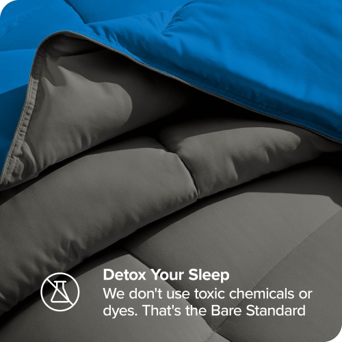 Bare Home Reversible Comforter - Goose Down Alternative - Ultra-Soft - Premium 1800 Series - Hypoallergenic - Breathable - Twin/Twin XL, Grey/Medium