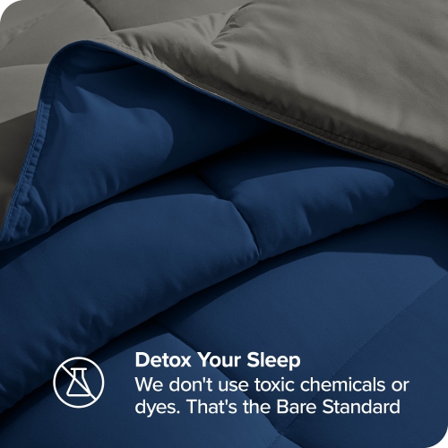 Bare Home Reversible Comforter - Goose Down Alternative - Ultra-Soft - Premium 1800 Series - Hypoallergenic - Breathable - King/California King, Dark