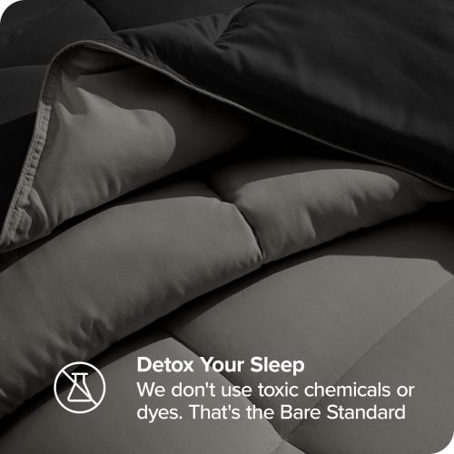 Douillette réversible Bare Home - duvet d'oie - Ultra-Soft - Série 1800 de qualité supérieure - Hypoallergénique - très grand lit surdimensionné,