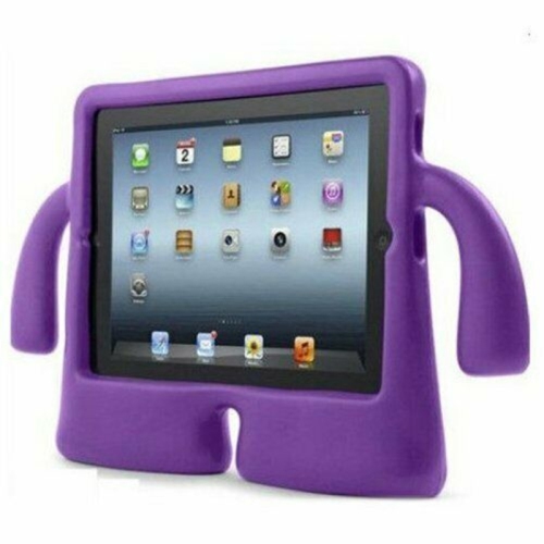 3D Silicone Shockproof Child Kids Stand Cover Case for iPad Pro 11" 1st 2nd 3rd Gen, Air 4 5 4th 5th Gen, Purple