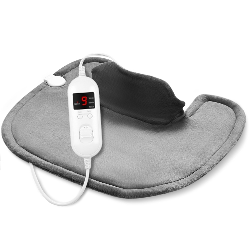 Heating Pad For Neck And Shoulder, 19" X 23" Electric Heat Pad - Gray