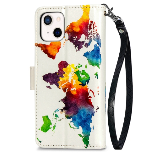 Juvenileway™ Design Folio Series Style Reassurance Flip Case for Apple iPhone 13 – World