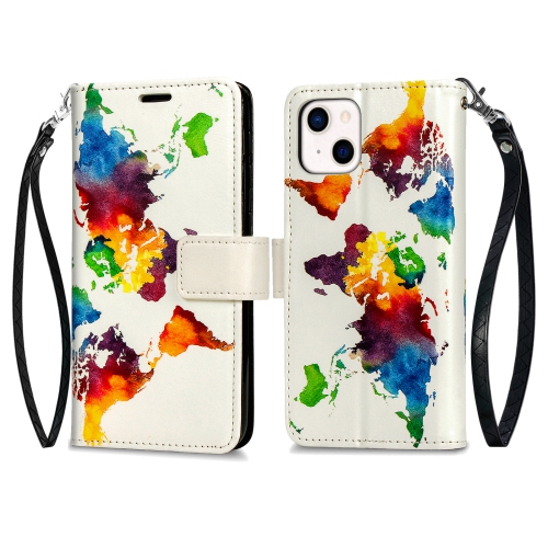 Juvenileway™ Design Folio Series Style Reassurance Flip Case for Apple iPhone 13 – World