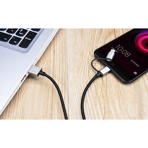 Kopplen 2-in-1 Lightning + Micro USB Charge/Sync USB Cable 3.3 FT.