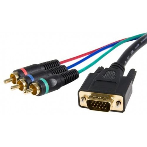 Компонентный кабель vga 3 rca для монитора, проектора (длина 1,5м)