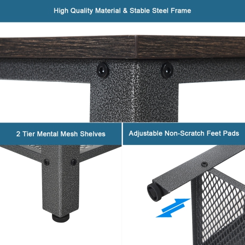 Topbuy 3-Tier Industrial Shoe Rack Entryway Bench with Mesh Storage Shelf