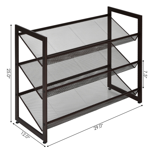 Topbuy Iron Shoe Shelf 2/3/4-Tier Space Saving Layered Shoes Shelving Shoes Storage Organizer
