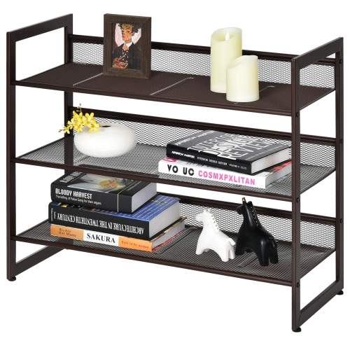 Topbuy Iron Shoe Shelf 2/3/4-Tier Space Saving Layered Shoes Shelving Shoes Storage Organizer