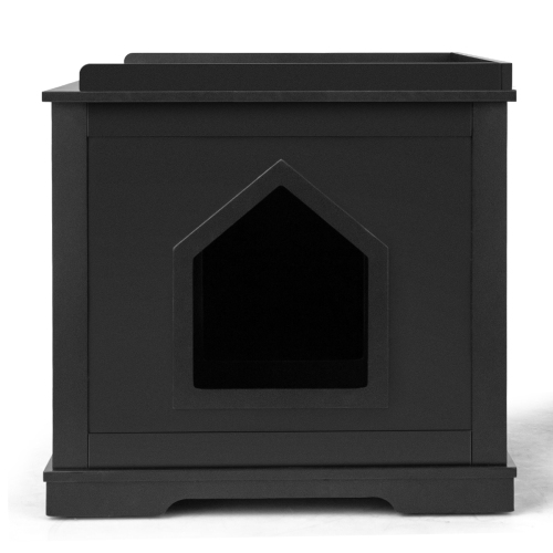 TOPBUY  Cat House Litter Box Pet Cat Washroom Nightstand Cat Storage Bench Coffee/black
