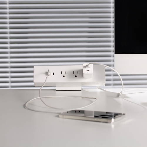 MotionGrey Desk Clamp Power Strip, Desktop Mount Surge Protector, Desk Clamp Power Bar, USB C Port,3 Outlets, 6FT Flat Plug for Home and Office