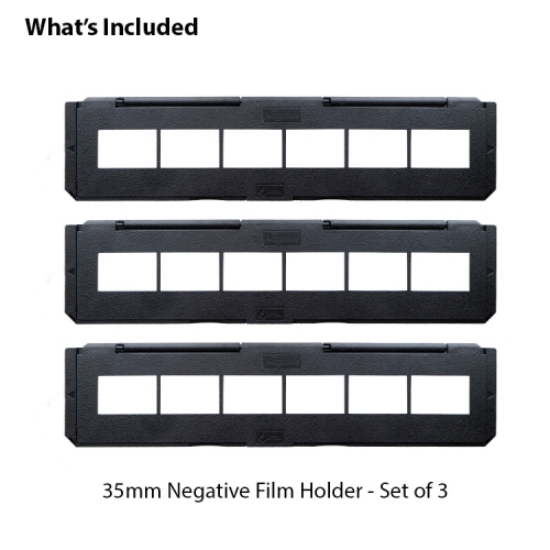 Magnasonic Long Tray Negative Film Holder for 35mm Compatible Film Scanners, Holds 6 Frames, Easy to Use - Set of 3
