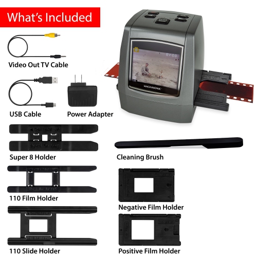 Magnasonic Long Tray Negative Film Holder for 35mm Compatible Film Scanners, Holds 6 Frames, Easy to Use - Set of 3