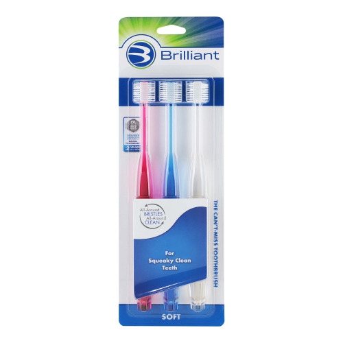 Brosse à dents pour adultes Soft de Brilliant, dotée de plus de 10,000 soies Micro ultrafines pour une sensation de bouche visiblement plus propre