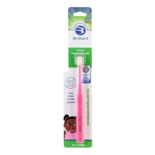 Brosse à dents brillante pour enfants Baby Buddy, 2-5 ans, tête ronde, soies nettoyant la bouche tout autour