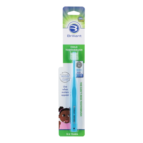 Brosse à dents brillante pour enfants Baby Buddy, 2-5 ans, tête ronde, soies nettoyant la bouche tout autour