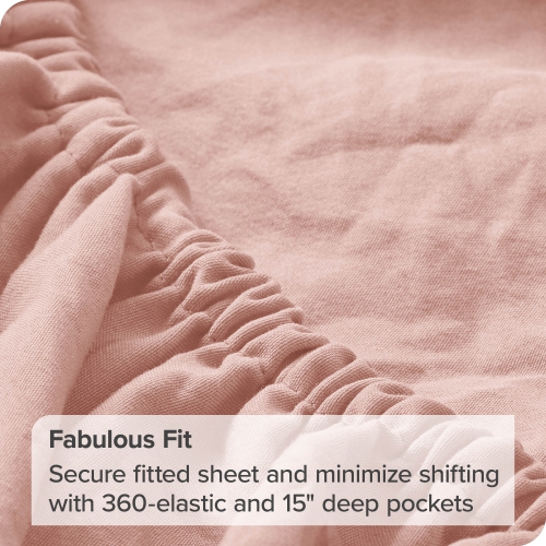 Bare Home Sandwashed Sheet Set - Premium 1800 Ultra-Soft Microfiber Bed Sheets - Double Brushed - Hypoallergenic - Stain Resistant