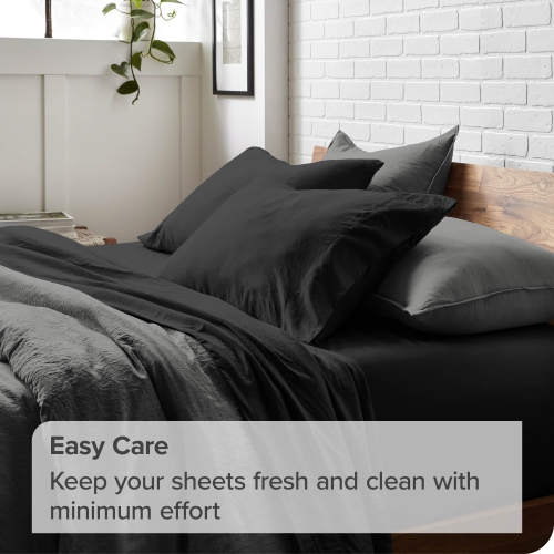 Bare Home Sandwashed Sheet Set - Premium 1800 Ultra-Soft Microfiber Bed Sheets - Double Brushed - Hypoallergenic - Stain Resistant