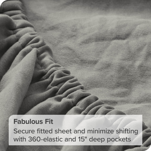 Bare Home Sandwashed Sheet Set - Premium 1800 Ultra-Soft Microfiber Bed Sheets - Double Brushed - Hypoallergenic - Stain Resistant