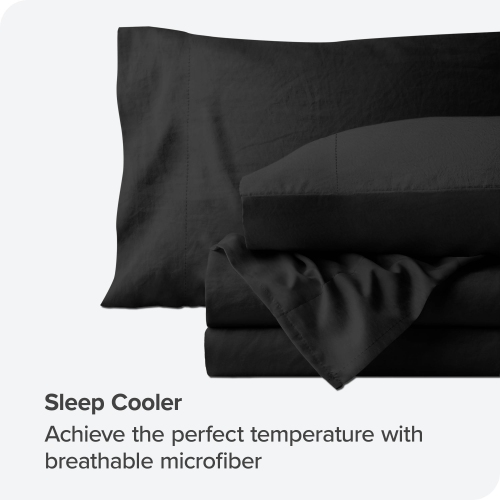 Bare Home Sandwashed Sheet Set - Premium 1800 Ultra-Soft Microfiber Bed Sheets - Double Brushed - Hypoallergenic - Stain Resistant