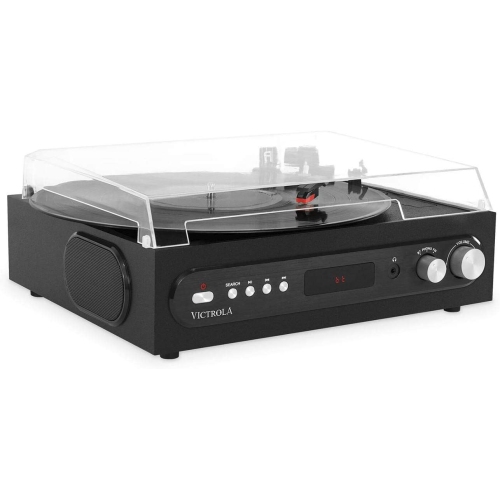 VICTROLA  All-In-1 Bluetooth Record Player With Built In Speakers And 3-Speed Turntable Great record player