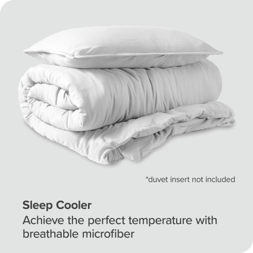 Bare Home Washed Duvet Cover and Sham Set - Premium 1800 Ultra-Soft Brushed Microfiber - Hypoallergenic, Stain Resistant - Twin/Twin XL, White