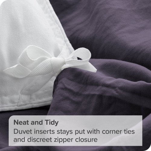 Bare Home Washed Duvet Cover and Sham Set - Premium 1800 Ultra-Soft Brushed Microfiber - Hypoallergenic, Stain Resistant - Full, Dusty Purple