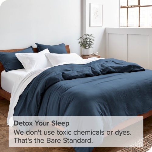 Bare Home Washed Duvet Cover and Sham Set - Premium 1800 Ultra-Soft Brushed Microfiber - Hypoallergenic, Stain Resistant - King/California King,