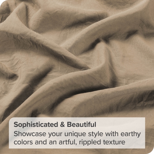 Bare Home Washed Duvet Cover and Sham Set - Premium 1800 Ultra-Soft Brushed Microfiber - Hypoallergenic, Stain Resistant - Twin/Twin XL, Pebble