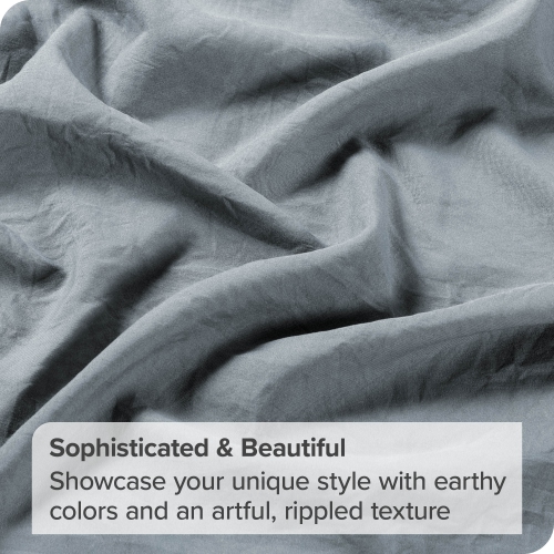 Bare Home Washed Duvet Cover and Sham Set - Premium 1800 Ultra-Soft Brushed Microfiber - Hypoallergenic, Stain Resistant - King/California King,